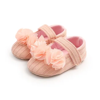 

Lovely Flower Baby Girl Shoes Knitted Soft Sole Newborn Shoes Slofjes Cotton Infant Toddler Non-Slip Shoes scarpe bimba
