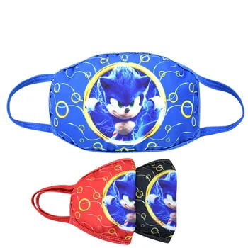 

5pcs Sonic The Hedgehog Children's Face Masks Cartoon Anime Pattern Dustproof Washable and Reusable Cosplay Mask Kids Gifts