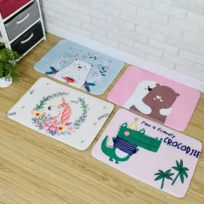 

Cartoon Bear, Plush Absorbent Non-slip Floor Mat Door Mat, Carpet, Strip Floor Mat, Bedroom Door Mat, Pet Mat, (10mm Thick)