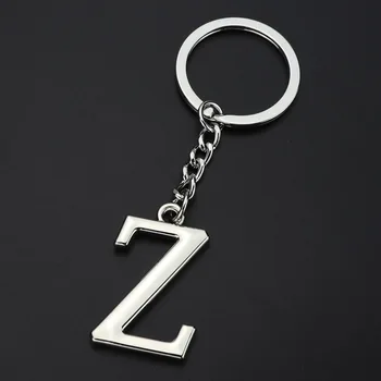 

DIY A-Z Letters key Chain Car For Men Silver Metal Keychain Ring Women Car Key Ring Simple Letter Name Key chain Party Gift