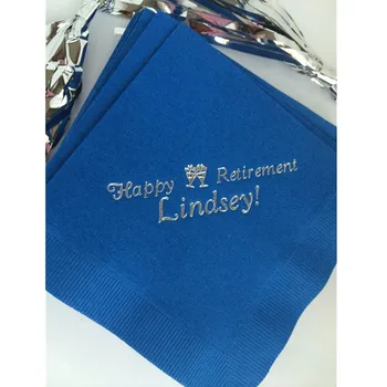

Custom text Luncheon Avail! Napkins Retirement Party Personalized Cocktail Beverage Paper Party Monogram Napkins