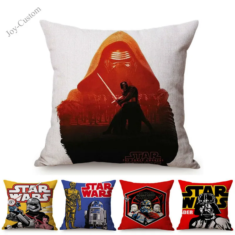 

Star Wars Poster Cushion Cover Yoda Darth Vader Clone Trooper Cotton Linen Home Decoration Sofa Throw Pillow Case