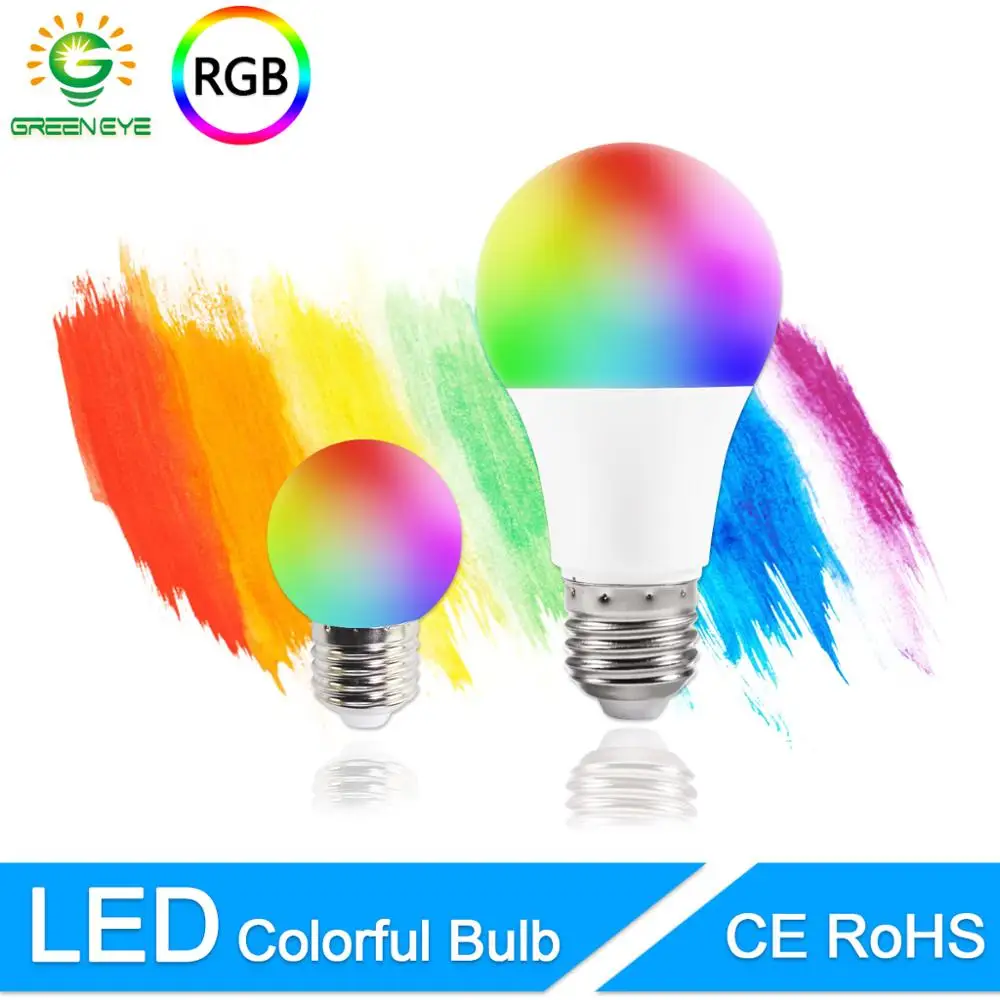 Светодиодная лампа rgb A60 G45 E27 3 Вт 7 цветной светодиодный светильник SMD 2835 220 В