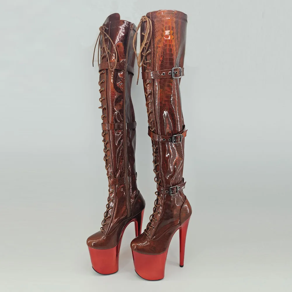 Leecabe 20CM/8inches Pole dancing shoes High Heel platform Boots closed toe Dance boots | Спорт и развлечения