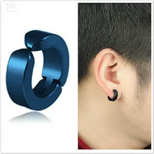 Корейская версия, черные панковские серьги, мужские гипоаллергенные серьги из титановой стали, серьги-гвоздики, гвозди, без отверстия для ушей