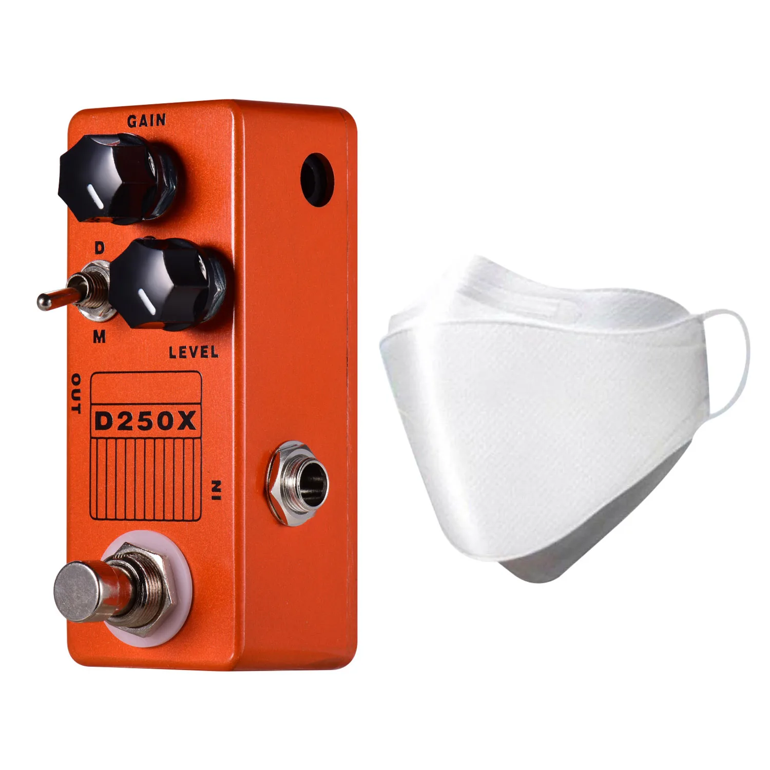 

MOSKY D250X Mini Electric Guitar Pedal Overdrive Preamp Effect Pedal 2 Models Full Metal Shell True Bypass With 20pcs KF94 Masks