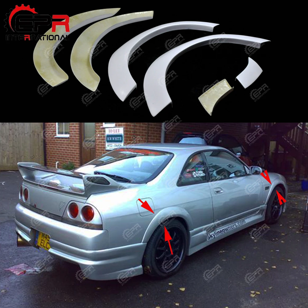 Для Nissan R33 Skyline GTS 400R Style FRP Fiber черные или белые неокрашенные колесные арки (6 шт.)