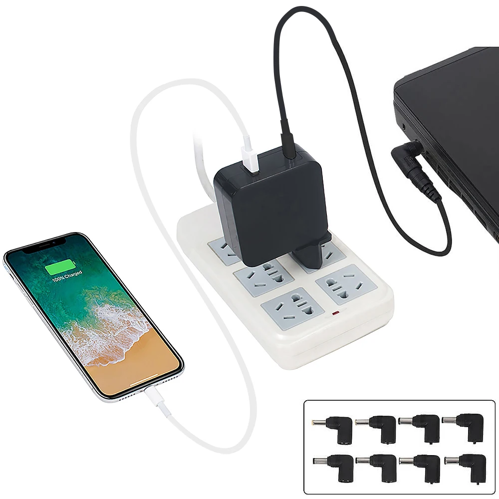 Универсальное зарядное устройство для ноутбука с USB C PD 3,0 настенное зарядное устройство для Macbook Pro, hp, acer, Levono, смартфона
