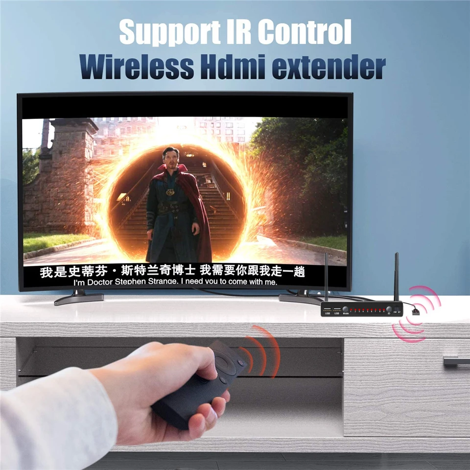 Transmissão de Vídeo sem Fio 200m sem Fio tx + rx com ir Hdmi Transmissor Receptor Wi-fi Antena Extensor Kit 2022 tv - Image 4