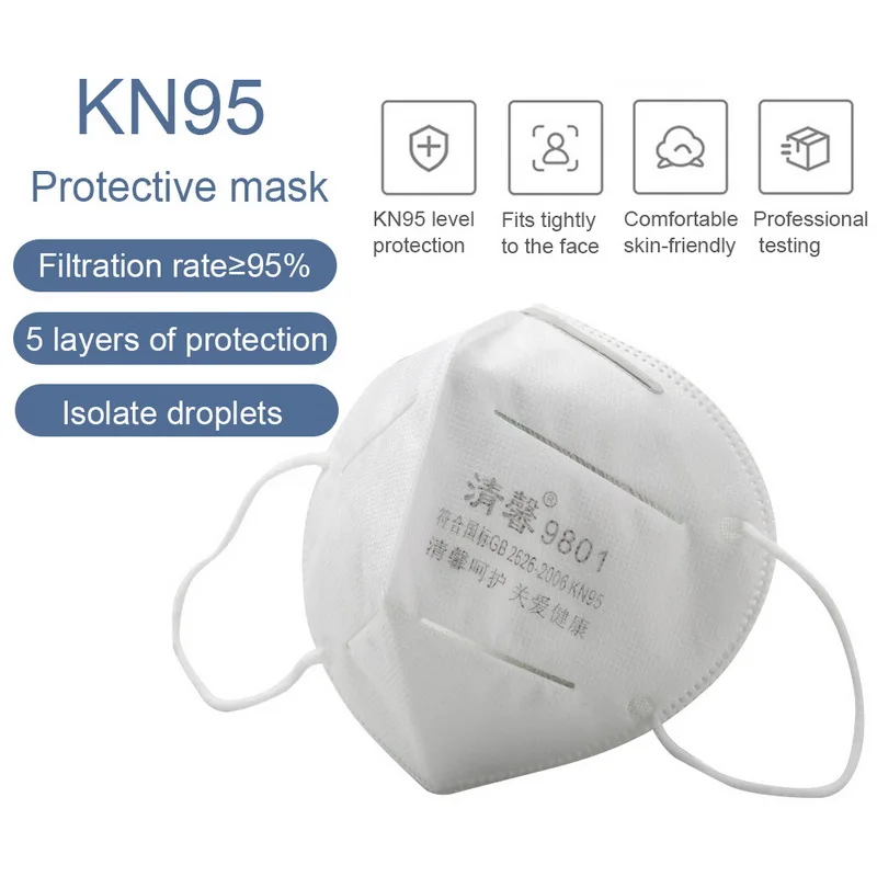 

Fast Delivery Hot Sale KN95 Dustproof Fog and Breathable Face Masks KN95 95% Filtration for Blocking Dust Air Pollution