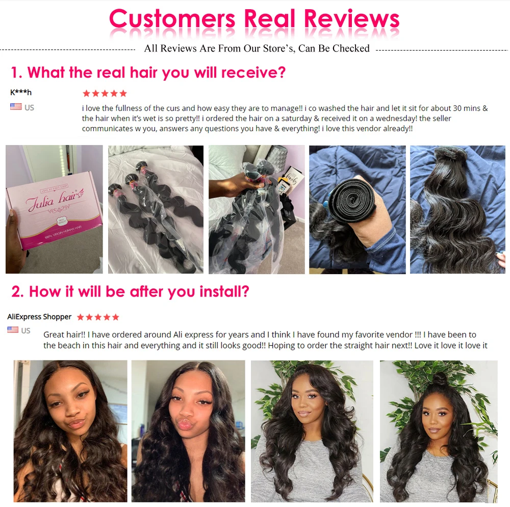 Brazilian Body Wave Hair Bundles 8-30 Inches 100% Human Hair Weave 1 3 4 Bundles Natural Color Remy Hair Extensions High Ratio (1)