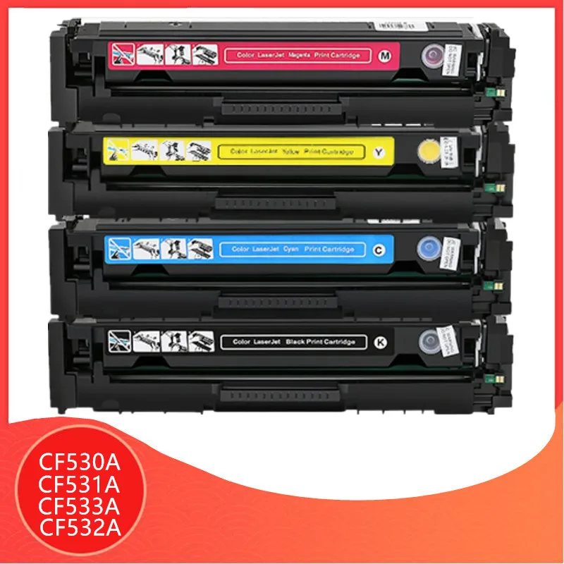 Цветной тонер картридж CF530A CF531A CF532A CF533A 205A с чипом для принтера hp Color LaserJet Pro 154 M154nw