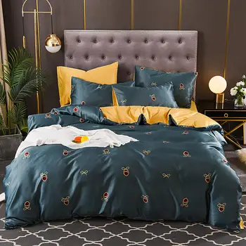 

Fruit 3/4pcs Girl Boy Kid Satin Silk Bed Cover Set Duvet Cover Adult Child Bed Sheets And Pillowcases Comforter Bedding Set