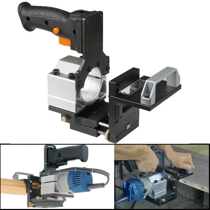 

2 in 1 Woodworking Furniture Cabinet Board Slotting Machine Side Hole Slotting Bracket Fixing Fixture with Wire Rail Switch