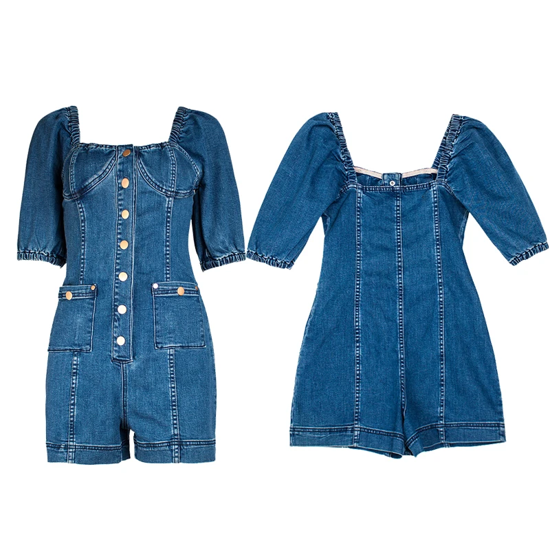 DSQBRAND blue denim Jumpsuit shorts women's Jumpsuit Sexy Spring and