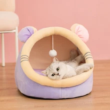 

Cat Bed Cat Nesk Soft Plush Kennel Puppy Cushion Small Dogs Cat Accessories Winter Warm Sleeping Pet Dog Bed Pet Mat Supplies