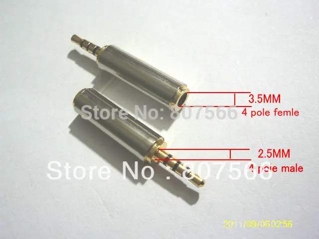 100pcs 2 5mm to 3 5mm 4Pole Headphone Jack Plug Adapter New
