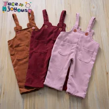 Детские комбинезоны осенние детские комбинезоны однотонные вельветовые штаны для мальчиков, детские штаны-шаровары ярких цветов Одежда для девочек