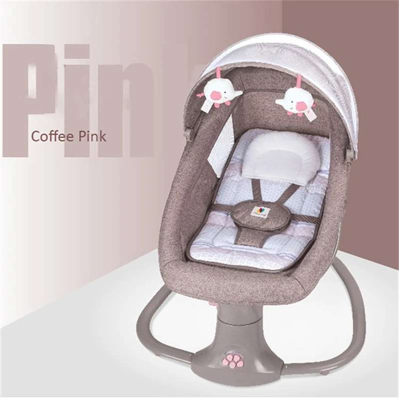 Cadeira de balanço elétrica do bebê recém-nascidos dormir berço cama criança conforto cadeira reclinável para 0-3 anos de controle remoto