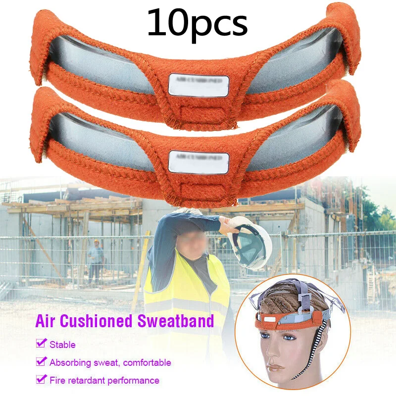 10pcs Air Cushion Sweatbands Sweat Absorption Helmet Mask Protector For Welding