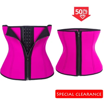 

Body Shaper Waist Trainer Corset Slimming Belt Cincher Women Strap Belt Trimmer Zipper 3 Rows Hooks 6 Steel Bone Firm Broadcloth