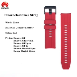 Premium Leather & Silicone Hybrid Watch Strap - 22mm Versatile Sports Band with Nylon Weave for watch3 pro (Wine red)