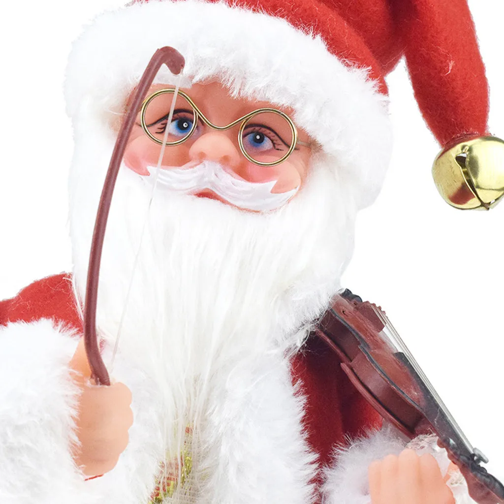 Рождественская скрипка, электрическая игрушка, танцующая и музыкальная электрическая игрушка(Санта), фигурка, игрушка, танцевальная кукла, светильник, рождественский подарок, украшение