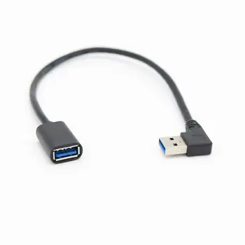 

90 Degree Right Angle Super Speed USB 3.0 Male to Female Extension Cable Cord Adapter 30CM/60CM