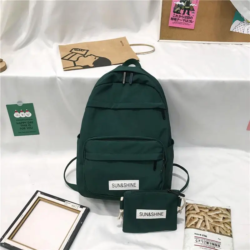 Green Модный женский рюкзак, нейлоновый рюкзак, Mochilas, женский рюкзак, школьная сумка для девочек-подростков, водонепроницаемый рюкзак, рюкзак - Цвет: Green