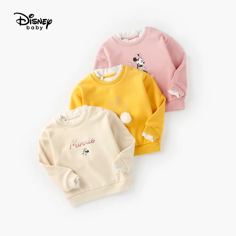 Новая детская одежда с Минни и Микки для девочек Disney осенне зимние топы плюшевой