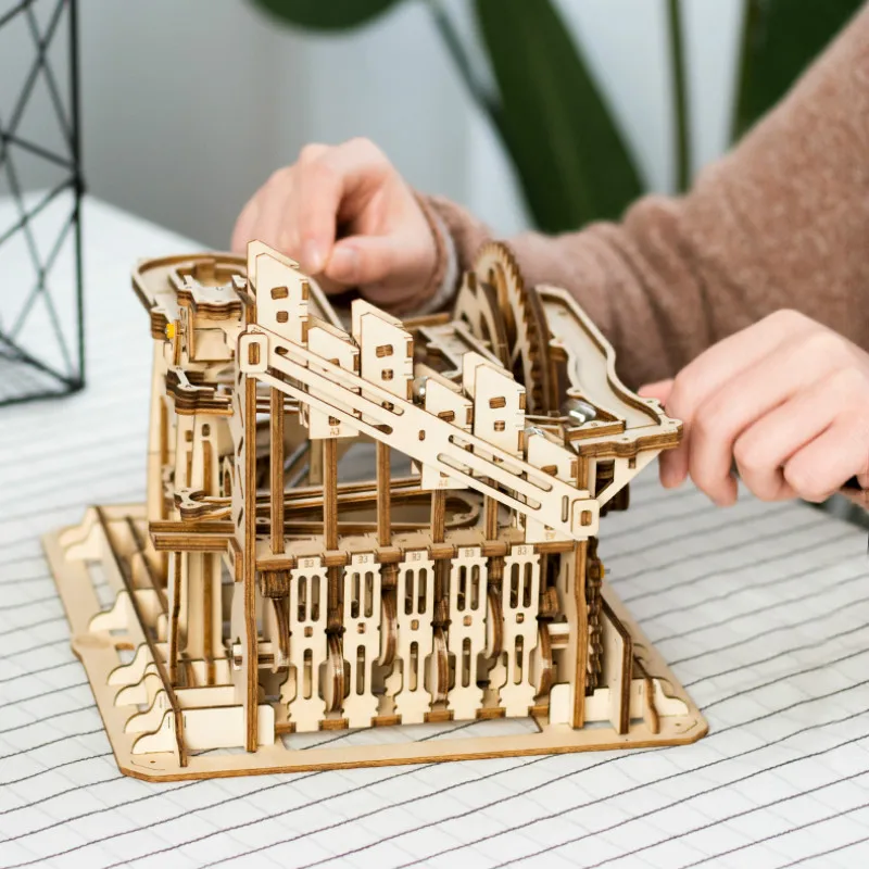 4 вида мраморной игры DIY водное колесо деревянная модель строительные наборы сборка игрушка подарок для детей и взрослых дропшиппинг