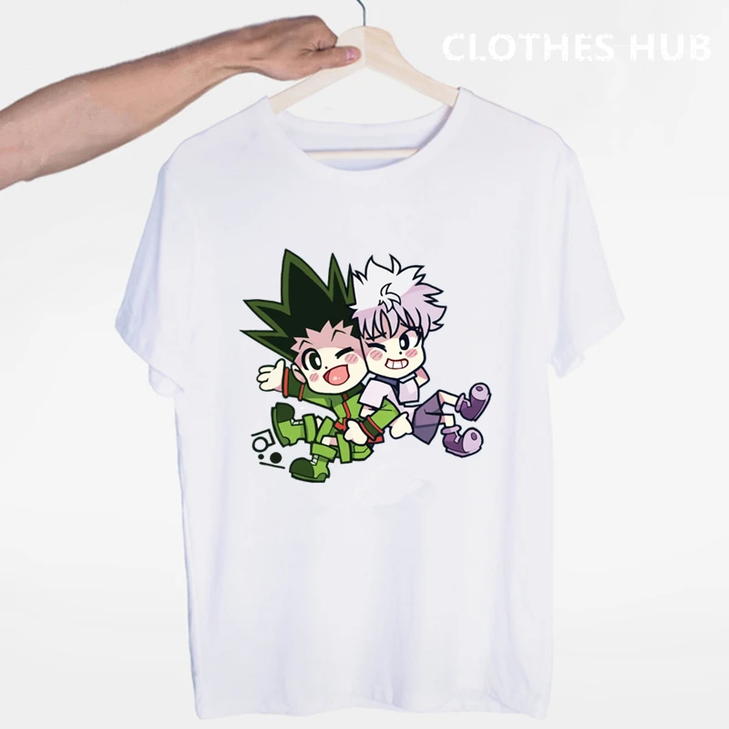 Мужские футболки с принтом в японском стиле Hunter X Повседневная Уличная