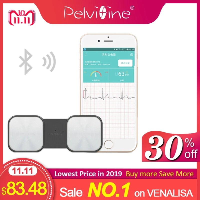 Billig Pelvifine tragbare EKG Herz Monitor für Herz Leistung Ohne Elektroden Home Wireles EKG tracker Überwachung ios und Android