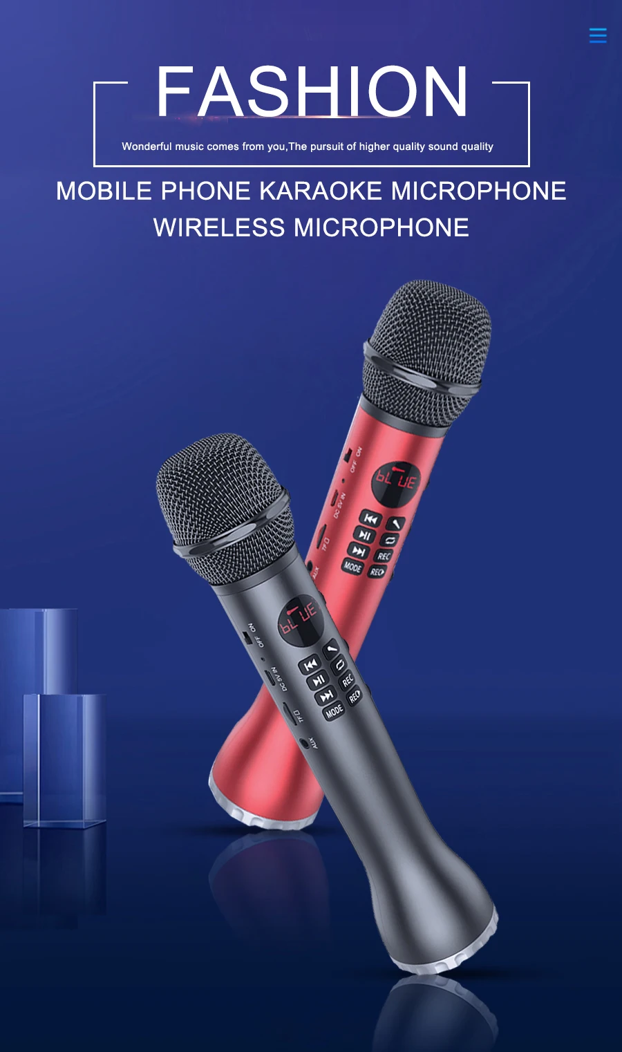 MAMEN 4 цвета Беспроводной караоке динамик bluetooth c микрофоном 2-в-1 Ручной петь и Запись Портативный КТВ плеер для iOS/Android