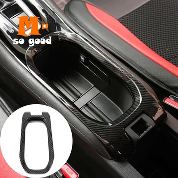 

ABS Carbon Fibre for HRV HR-V 2014 to 2018 Accessories Car Front Water Cup Frame Decoration Cover for Honda Vezel Trim