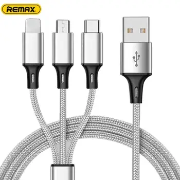 

3-In-1 Braided Micro USB Type-C Fast Charging Cable For AndroidI OS Can Charge Three Phones At The Same Time phone accessories