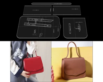 

1set Acrylic Template Pattern Shoulder Bag Handbag Soft Leather Craft Pattern DIY Stencil Sewing Pattern