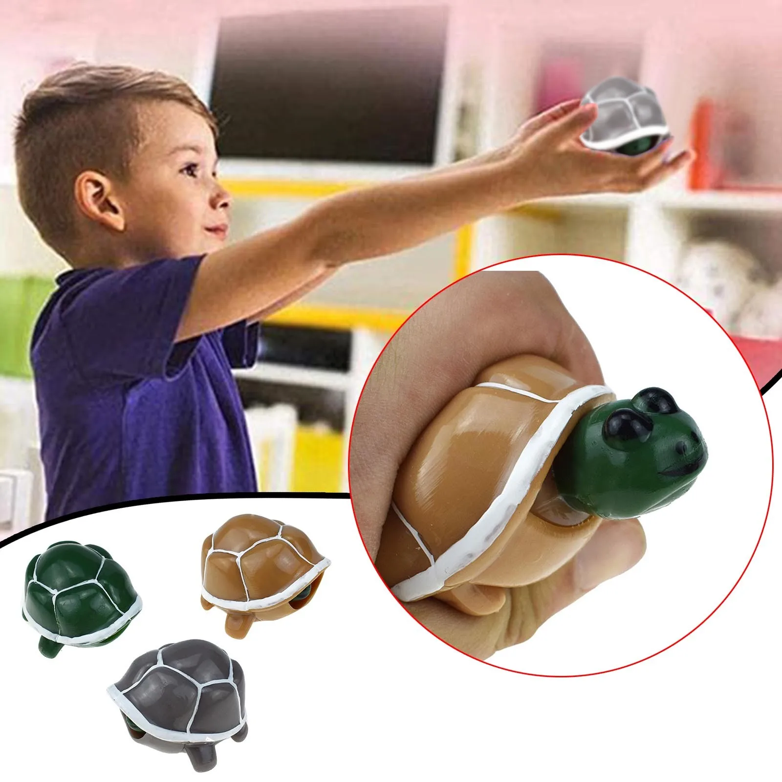 Tanio 1pc śliczne żółw kształt zwierząt zmniejszyć ciśnienie wycisnąć zabawka