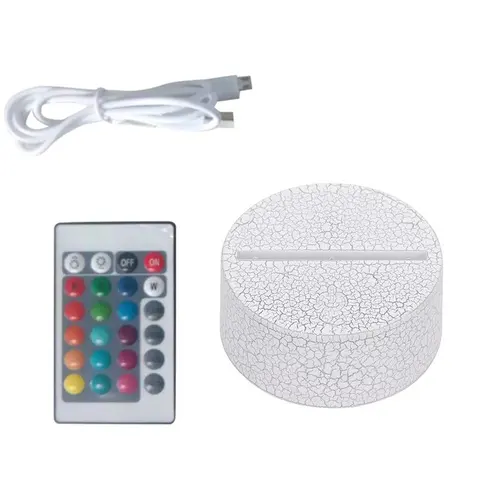 LED 램프 베이스, 3D USB 라이트 홀더, ABS 야간 램프 베이스, 7 색 조정, 발광 LED 라이트 베이스 액세서리, 도매 3
