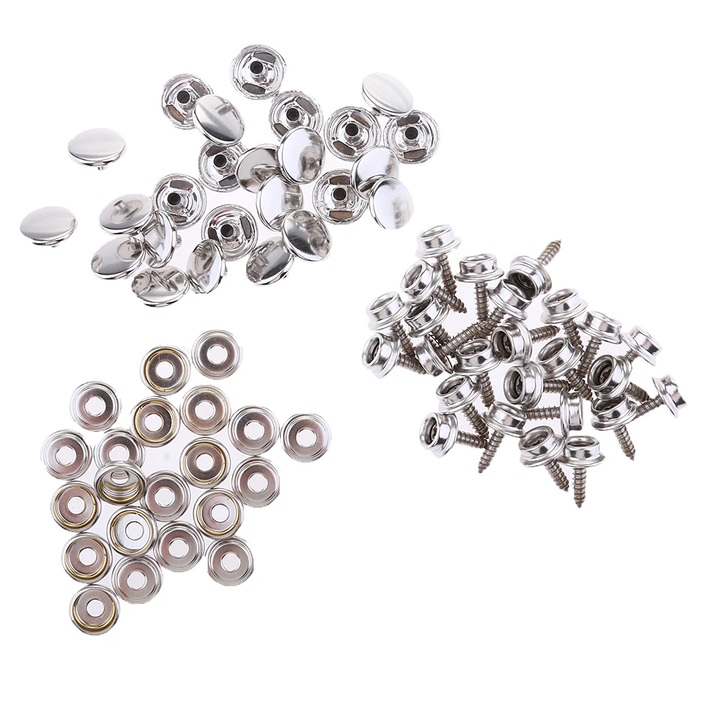 

75x Snap Button 15mm Screw Studs Fastener Socket for Canvas Tent Cover Boat