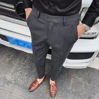 business casual striped pants