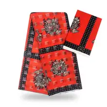 Высокое качество 2 шт./компл. 4 ярдов Африканский Воск Анкара принты модели Материал& 2 ярдов шелковые Анкара ткань для женское платье! YF1218