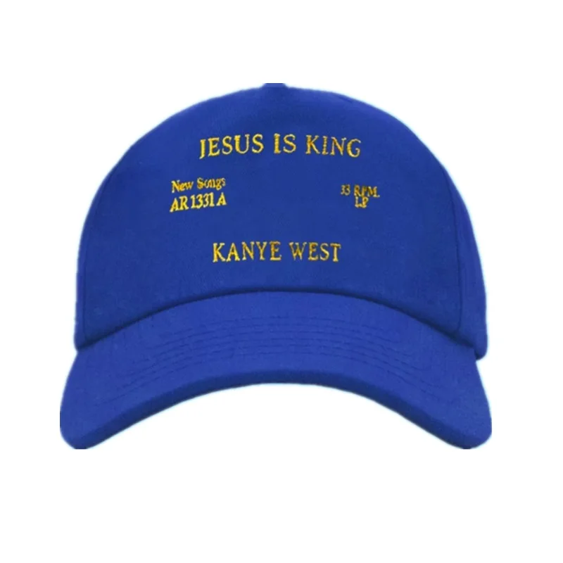 Новинка Kanye West Jesus Is King альбом бейсболки шляпа c вышивкой, для отца унисекс женские и мужские шляпы Последний альбом Snapback шляпы - Цвет: BLUE