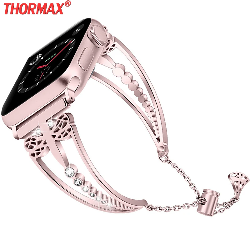 Ремешок Алмазный для Apple Watch band 38 мм 42 браслет из нержавеющей стали iWatch 5 4 3 40 44 Series 2