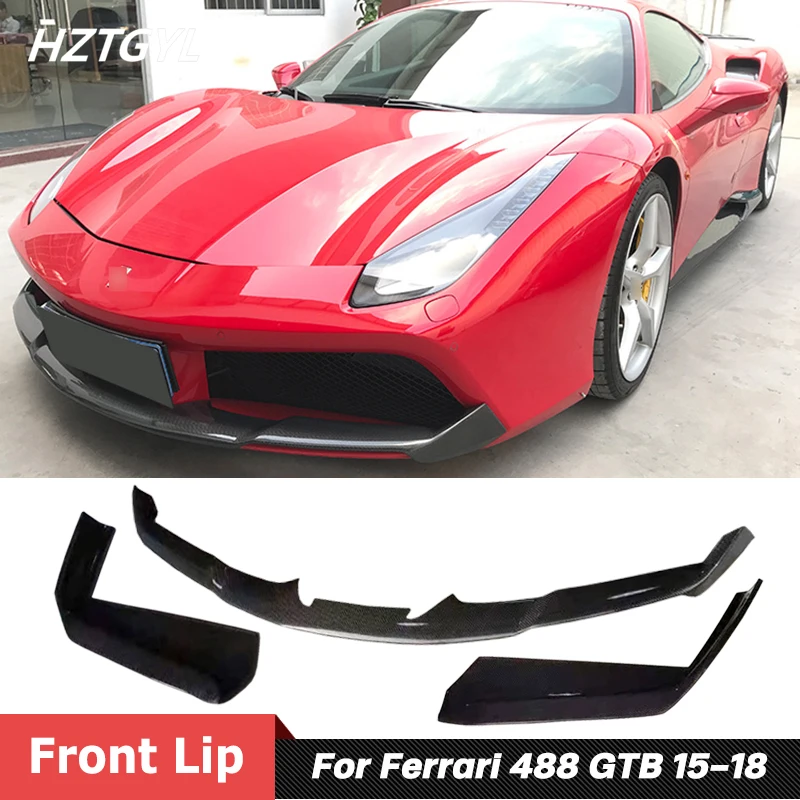 Стильный спойлер из углеродного волокна для переднего бампера Ferrari 488 GTB тюнинг