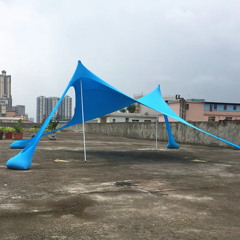 

Portable Canopy For Parks Outdoor UPF50+ UV Large Family Beach Sunshade Lightweight Sun Shade Tent Sandbag Anchors 4 Free Pegs