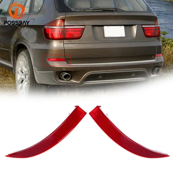 

POSSBAY Car Rear Tail Bumper Corner Reflector Decorative False Light for BMW X5 E70 LCI 2011-2013 Red Strip Reflective Stickers