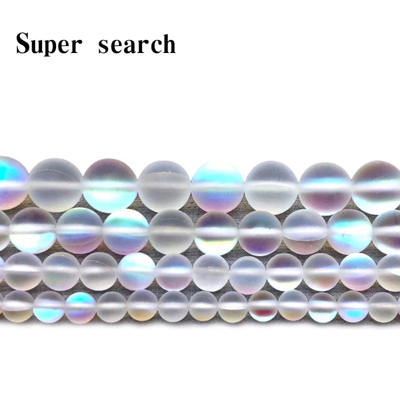 

White Frost Moonstone Gem Matte crystal Round Beads 6 8 10 12MM Fit Diy DIY Chrams Necklace Bracelets For Jewelry Making
