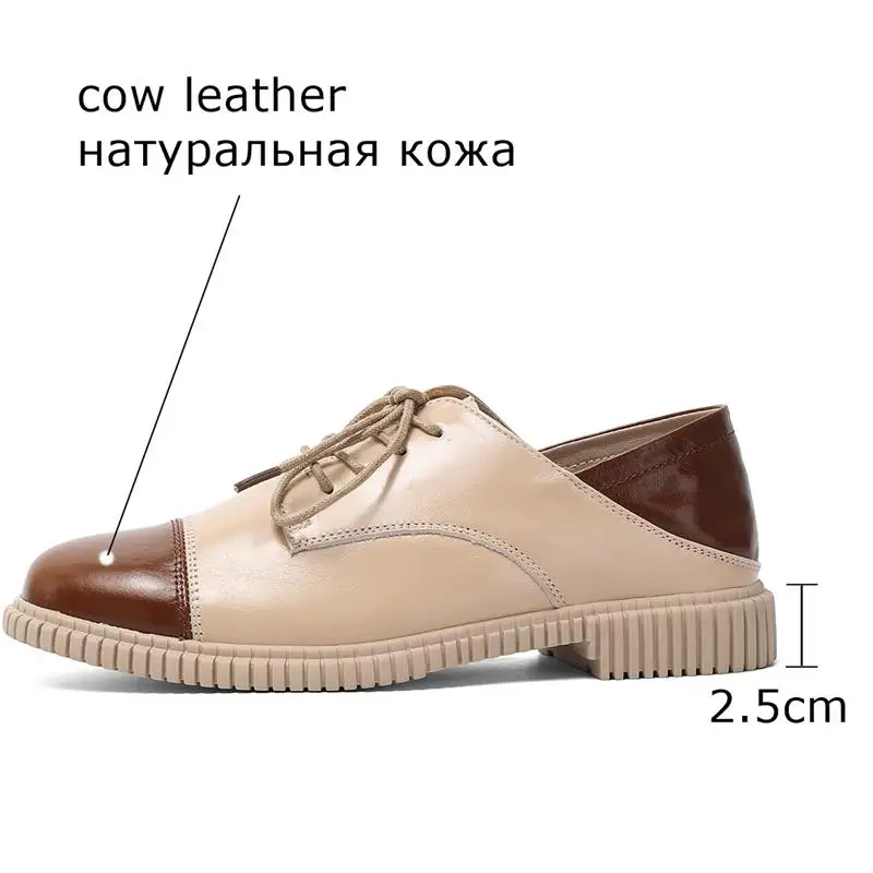 ALLBITEFO simple style natural genuine leather leisure high heel shoes lace up spring autumn casual women shoes high heels