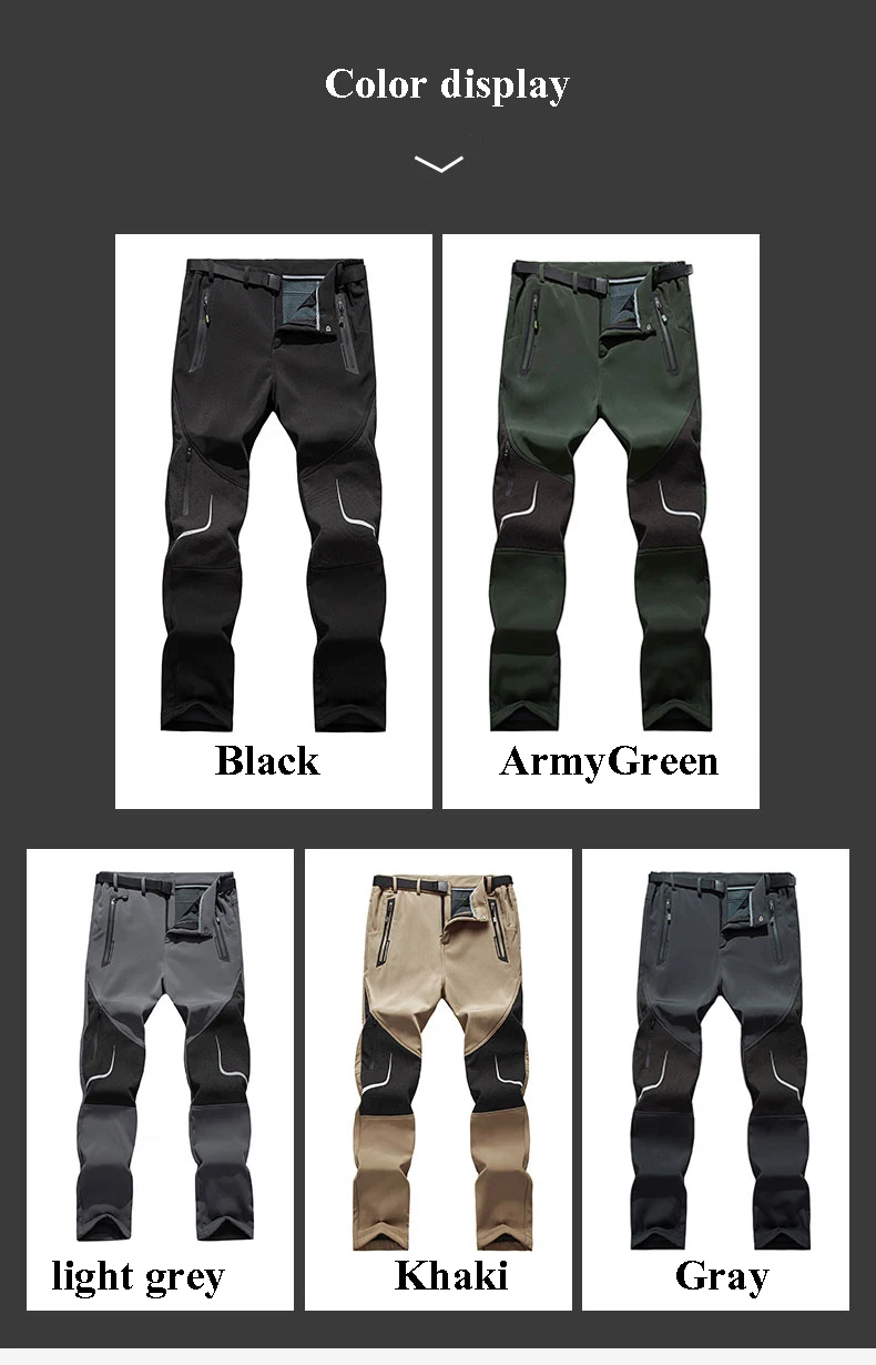 Description Picture 3 of itemNUONEKO Outdoor Winter Fleece Men Trekking Pants Breathabl Waterproof Windproof Thermal Camping Hiking Tourism Trousers BMT08